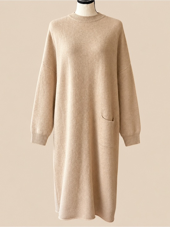 Tonot Dresses & Skirts - 100% Cashmere Minimalist Tan Knit Dress TONOT M